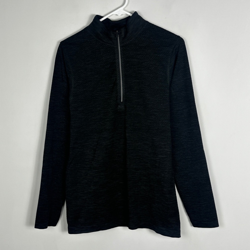 Lululemon Mens Metal Vent Tech Half Zip Black Long Sleeve Run Reflective Small - Picture 4 of 13